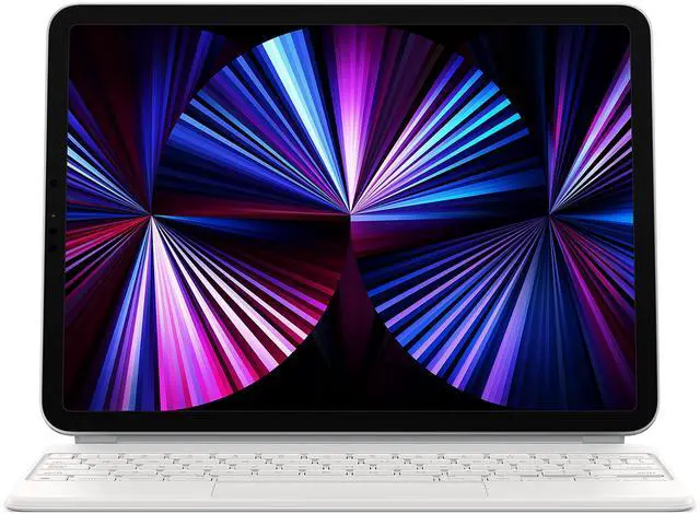 Main image of Magic Keyboard: iPad Keyboard case for iPad Pro 11-inch (1st, 2nd, 3rd, 4th gen) and iPad Air (4th, 5th gen, and M2), Great Typing Experience, Built-in trackpad, Portuguese - White
