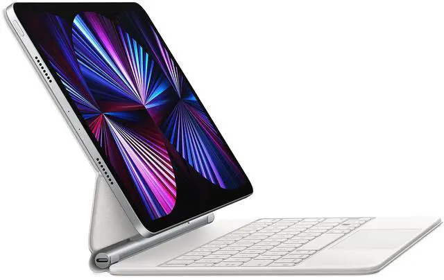 Alt view image 3 of 4 - Magic Keyboard: iPad Keyboard case for iPad Pro 11-inch (1st, 2nd, 3rd, 4th gen) and iPad Air (4th, 5th gen, and M2), Great Typing Experience, Built-in trackpad, Danish - White