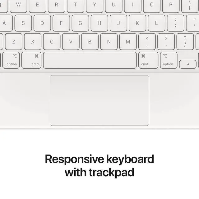Alt view image 5 of 6 - Magic Keyboard: iPad Keyboard case for iPad Pro 11-inch (1st, 2nd, 3rd, 4th gen) and iPad Air (4th, 5th gen, and M2), Great Typing Experience, Built-in trackpad, British English - White