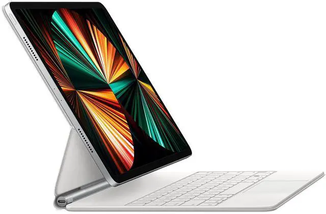 Alt view image 2 of 6 - Magic Keyboard: iPad Keyboard and case for iPad Pro 12.9 inch (3rd, 4th, 5th and 6th gen) and iPad Air (M2), Great Typing Experience, Built-in trackpad, Ukrainian - White