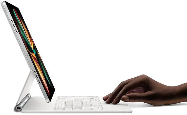 Alt view image 5 of 6 - Magic Keyboard: iPad Keyboard and case for iPad Pro 12.9 inch (3rd, 4th, 5th and 6th gen) and iPad Air (M2), Great Typing Experience, Built-in trackpad, Ukrainian - White