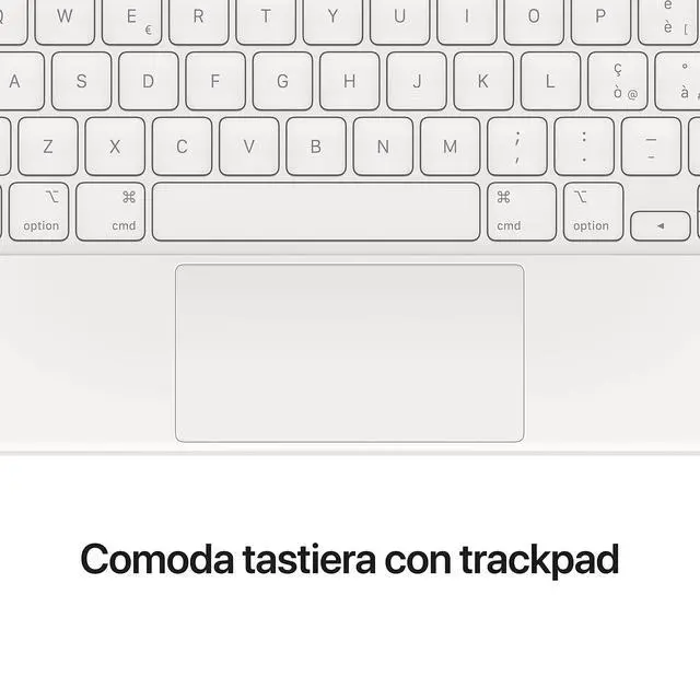 Alt view image 5 of 6 - Magic Keyboard: iPad Keyboard case for iPad Pro 11-inch (1st, 2nd, 3rd, 4th gen) and iPad Air (4th, 5th gen, and M2), Great Typing Experience, Built-in trackpad, Italian - White