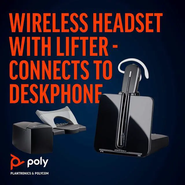 Alt view image 2 of 6 - Plantronics - CS540 Wireless DECT Headset with Lifter () - Single Ear (Mono) Convertible (3 wearing styles) - Connects to Desk Phone - Noise Canceling Microphone