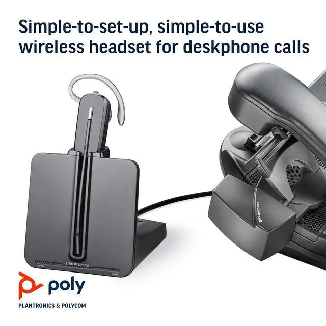 Alt view image 3 of 6 - Plantronics - CS540 Wireless DECT Headset with Lifter () - Single Ear (Mono) Convertible (3 wearing styles) - Connects to Desk Phone - Noise Canceling Microphone