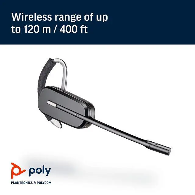 Alt view image 6 of 6 - Plantronics - CS540 Wireless DECT Headset with Lifter () - Single Ear (Mono) Convertible (3 wearing styles) - Connects to Desk Phone - Noise Canceling Microphone