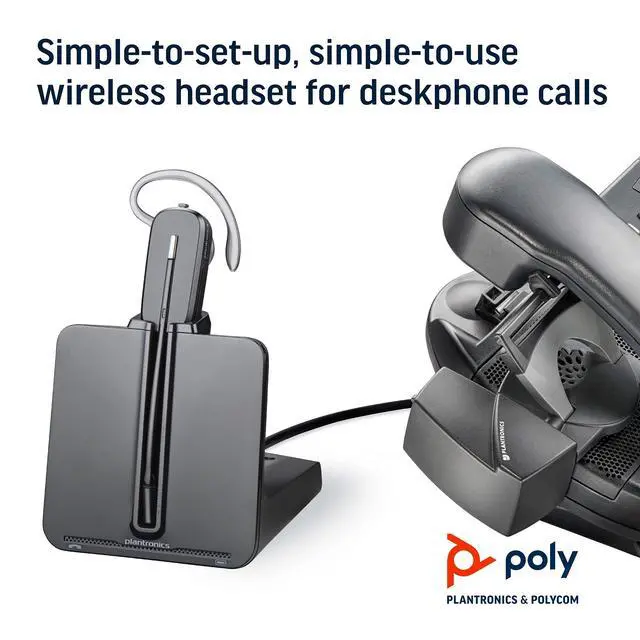 Alt view image 3 of 6 - Plantronics - CS540 Wireless DECT Headset () - Single Ear (Mono) Convertible (3 wearing styles) - Connects to Desk Phone - Noise Canceling Microphone