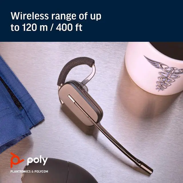 Alt view image 6 of 6 - Plantronics - CS540 Wireless DECT Headset () - Single Ear (Mono) Convertible (3 wearing styles) - Connects to Desk Phone - Noise Canceling Microphone