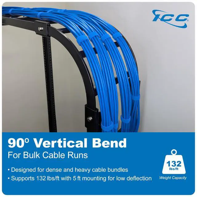 Alt view image 2 of 6 - Cable Runway Rack 90° Outside Corner, 16-Gauge Steel, Made in USA