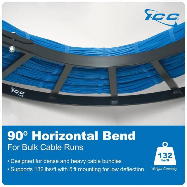 Alt view image 2 of 6 - Cable Runway Rack 90° Flat Corner, 16-Gauge Steel, Made in USA