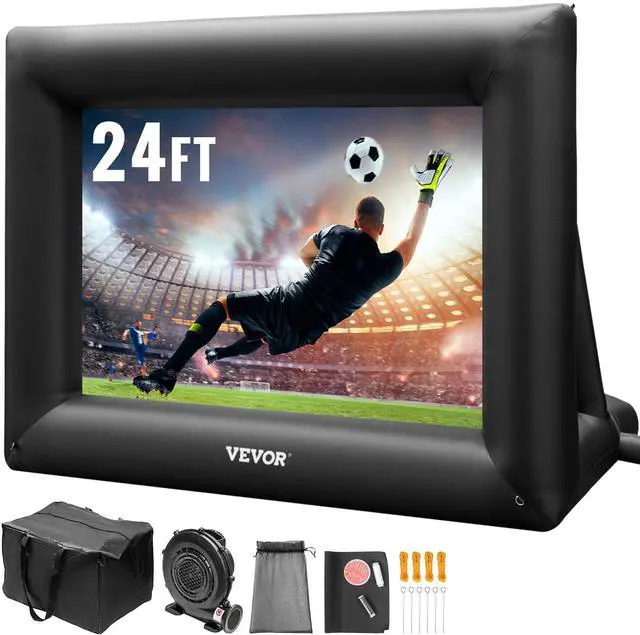Main image of Inflatable Projector Screen for Outdoor Use with 350W Air Blower, Oxford Fabric Material, Supports Front/Rear Projection,Black