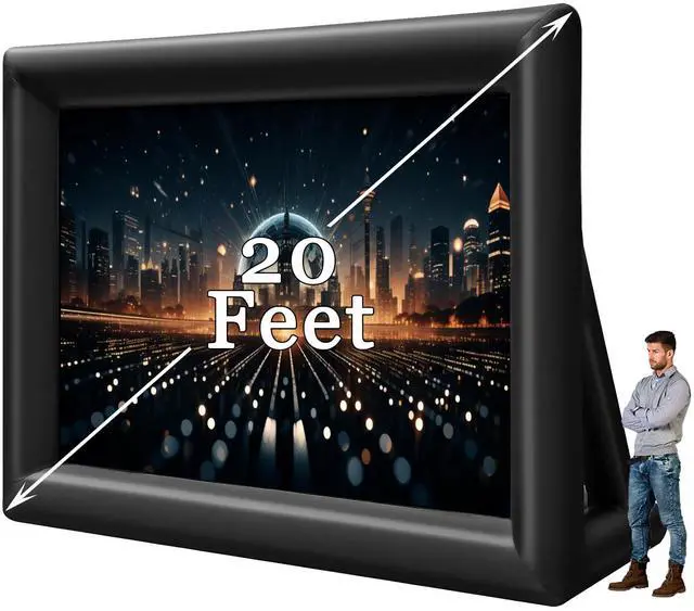 Main image of 20 FT Inflatable Projector Movie Screen for Outside, Blow up Projector Screen Front/Rear Projection for Backyard Movie Night Outdoor Party