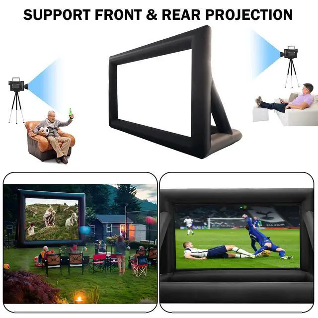 Alt view image 2 of 6 - 20 FT Inflatable Projector Movie Screen for Outside, Blow up Projector Screen Front/Rear Projection for Backyard Movie Night Outdoor Party