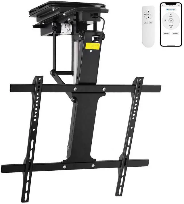 Main image of 360° Manual Swivel Motorized Ceiling TV Mount with 80° Electric Flip Down, Remote & App Control, 110 lbs Heavy Duty for 3275 TVs, TV01.11(Flip Down + Swivel)