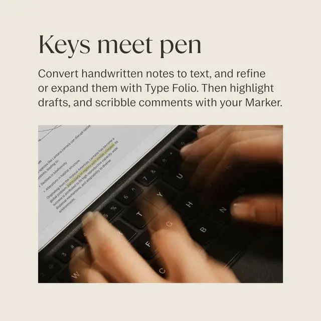 Alt view image 4 of 6 - Paper Pro - Mosaic Weave Type Folio Keyboard for Your 11.8'' Paper Pro Tablet (Tablet Not Included) - Basalt