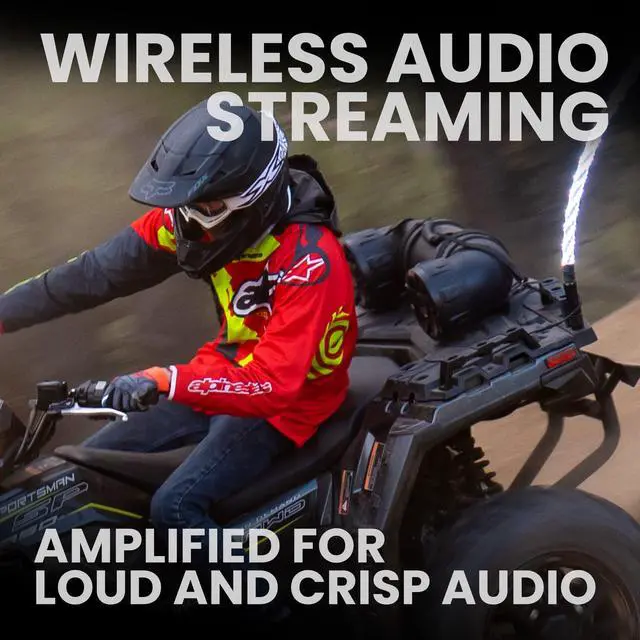 Alt view image 2 of 6 - ATV8BRGB ATV UTV Sound System - 8 Inch Speakers, 1.5 Inch Tweeters, Full Range, IPX5 Weatherproof, Bluetooth, Built-in Amplifier, Multi-Color Illumination, Golf Cart Compatible