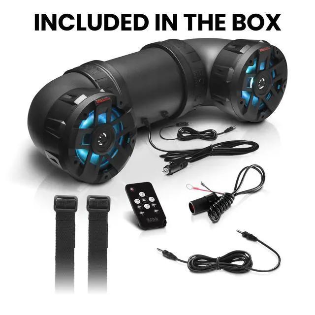 Alt view image 6 of 6 - ATV8BRGB ATV UTV Sound System - 8 Inch Speakers, 1.5 Inch Tweeters, Full Range, IPX5 Weatherproof, Bluetooth, Built-in Amplifier, Multi-Color Illumination, Golf Cart Compatible