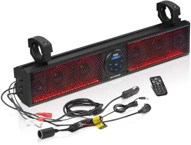 Main image of BRT26RGB IPX5 Weatherproof Bluetooth ATV Sound Bar - 26 Inches Wide, 4 inch Speakers, Tweeters, Amplified, Multicolor Illumination