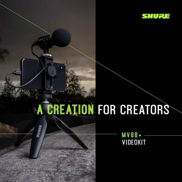 Alt view image 3 of 6 - MV88+ Video Kit Digital Stereo Condenser Microphone for iPhone, Android, Mac & PC - Portable Recording Mic with DSP Controls, Headphone Monitoring & Tripod, Black