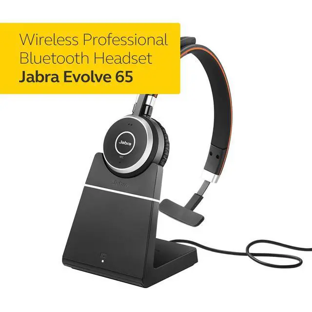 Alt view image 2 of 6 - Evolve 65 Mono UC, Charging Stand & Link 370 - Professional Unified Communicaton Headset