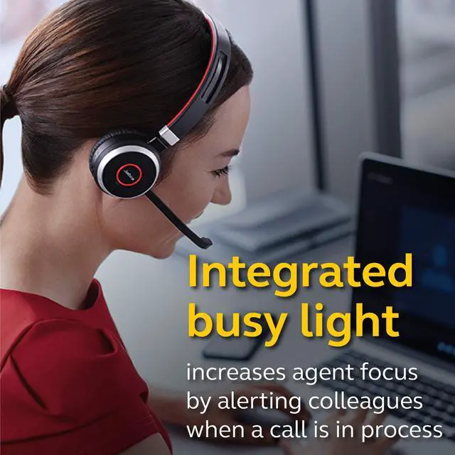 Alt view image 3 of 6 - Evolve 65 UC Wireless Headset, Stereo Includes Link 370 USB Adapter Bluetooth Headset with Industry-Leading Wireless Performance, Passive Noise Cancellation, All Day Battery, Stereo Speaker