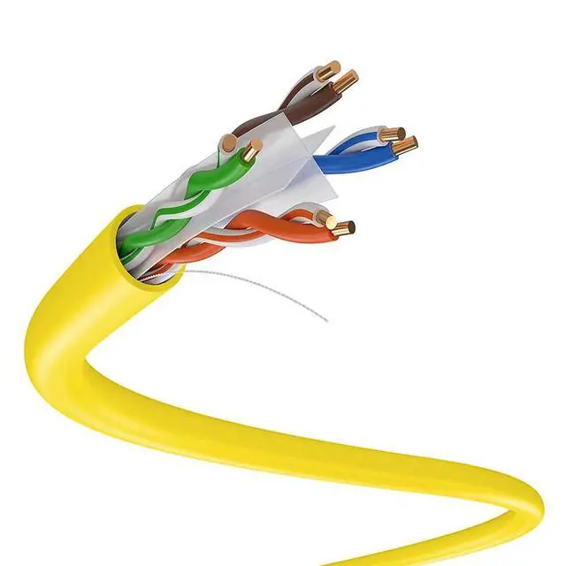 Alt view image 2 of 6 - CAT6 Ethernet Cable 1000ft Bulk Network LAN Wire 23AWG Solid UTP 550MHz High-Speed Internet Cable Gaming, Streaming, Office, Home Use, Pull Box, Cat6 Bulk, Stable Connectivity - Yellow