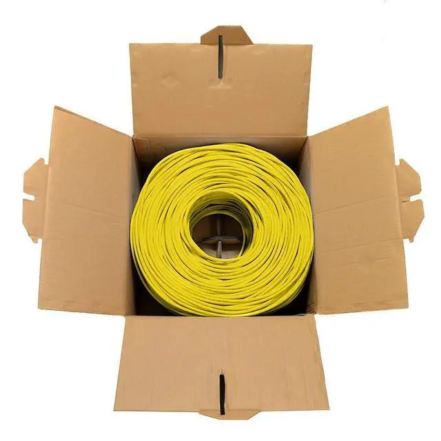 Alt view image 3 of 6 - CAT6 Ethernet Cable 1000ft Bulk Network LAN Wire 23AWG Solid UTP 550MHz High-Speed Internet Cable Gaming, Streaming, Office, Home Use, Pull Box, Cat6 Bulk, Stable Connectivity - Yellow