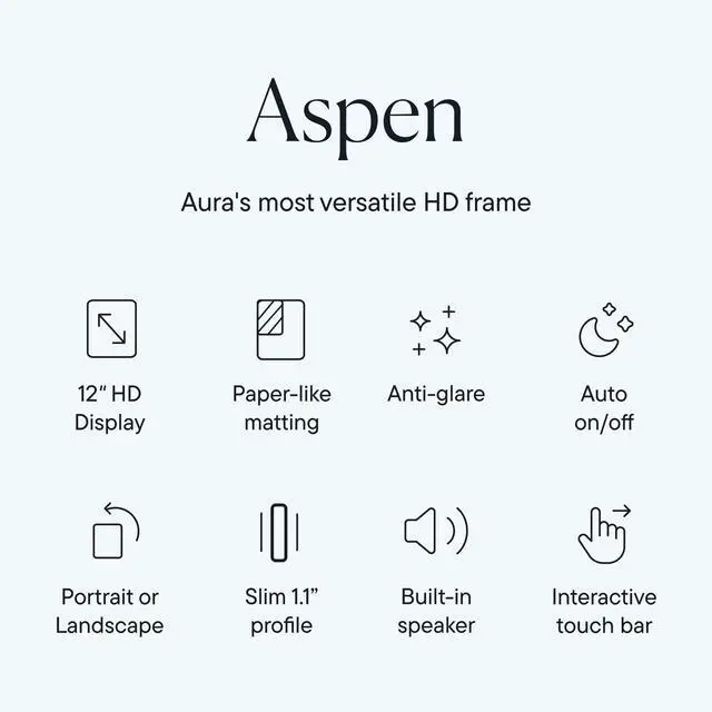 Alt view image 5 of 6 - Aspen 12" Digital Picture Frame | Wirecutter's Best Digital Frame for Gifting | Send Photos Directly to Your Frame from Anywhere | Quick & Easy Setup Over WiFi | Free, Unlimited Storage - White