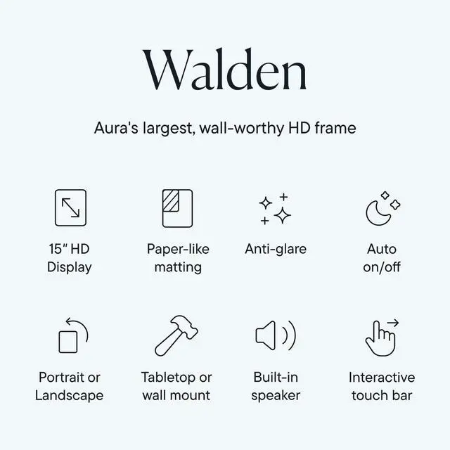 Alt view image 2 of 6 - Walden 15" WiFi Digital Picture Frame | Wirecutter's Best Digital Frame for Gifting | Send Photos from Your Phone | Quick, Easy Setup in App | Free Unlimited Storage | White Clay