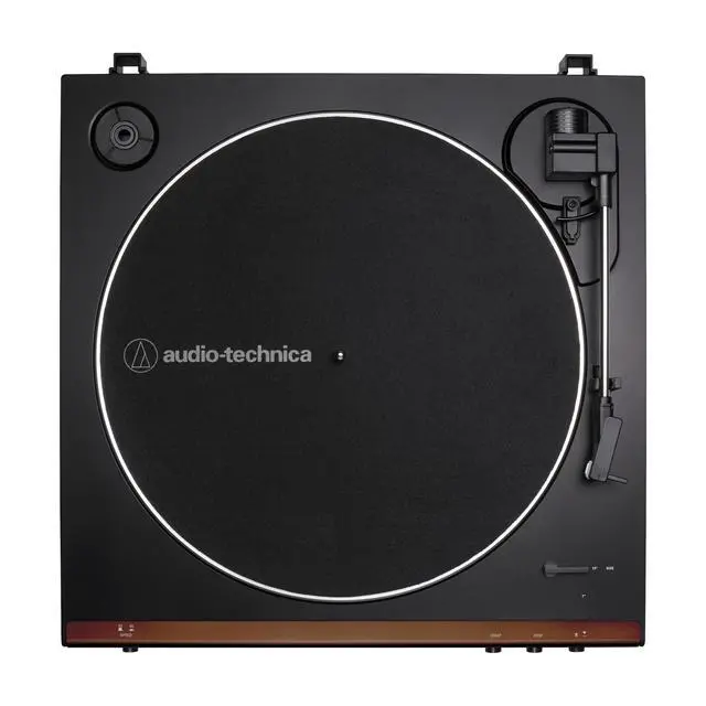 Alt view image 2 of 4 - At-LP60X-BW Fully Automatic Belt-Drive Stereo Turntable, Hi-Fi, 2 Speed, Dust Cover, Anti-Resonance, Die-Cast Aluminum Platter Brown