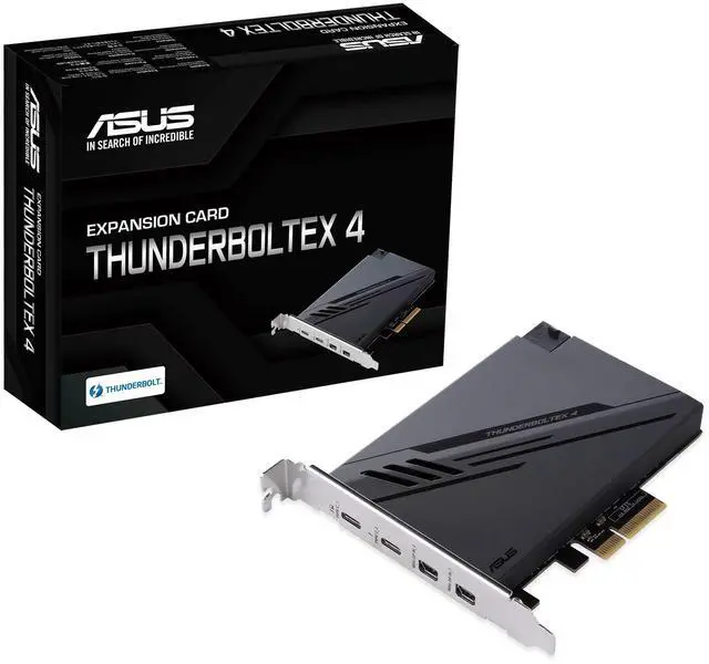 Main image of ThunderboltEX 4 with Intel® Thunderbolt 4 JHL 8540 Controller, 2 USB Type-C Ports, up to 40Gb/s bi-Directional Bandwidth, DisplayPort 1.4 Support, up to 100W Quick Charge, Black
