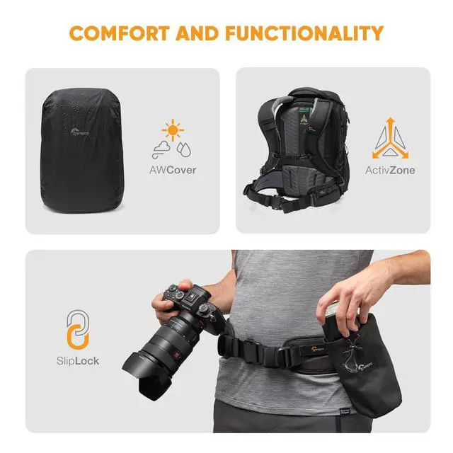 Alt view image 6 of 6 - ProTactic BP 350 AW III Camera Backpack, 4-point Access, Professional Camera Bag, DSLR/Drones/Mirrorless, Up to 14" Laptop, Rain Cover, for Photographer,Videographer, Volume 17L