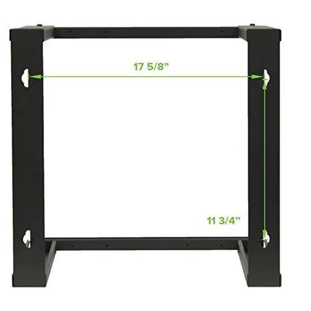 Alt view image 6 of 6 - 9U Wall Mount Rack - Server Rack for 19 Inch IT Equipment Open Frame Rack Network Rack for AV & Server Equipment 16 Deep Rack, Black