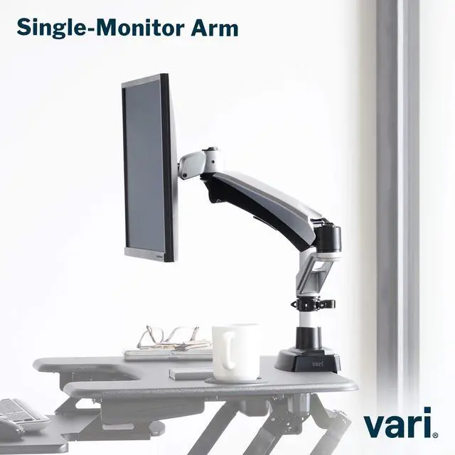 Alt view image 3 of 6 - Single Monitor Arm - VESA Monitor Mount w/ 360 Degree Adjustment - Monitor up to 27 inches, 19.8 lbs - Single Monitor Mount with Full Adjustability - Computer Monitor Stand for Home or Office