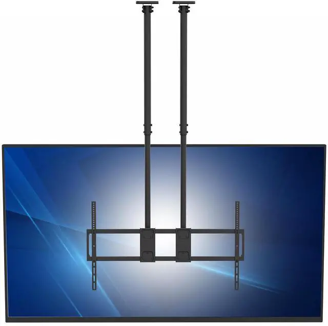 Main image of Ceiling TV Mount for 60 to 120 inch Screens, Telescoping Height Adjustment with Dual 5.5ft Extension Poles, Fits Pitched/Vaulted Roof, Holds 264 lbs, Black, MOUNT-VC120-5