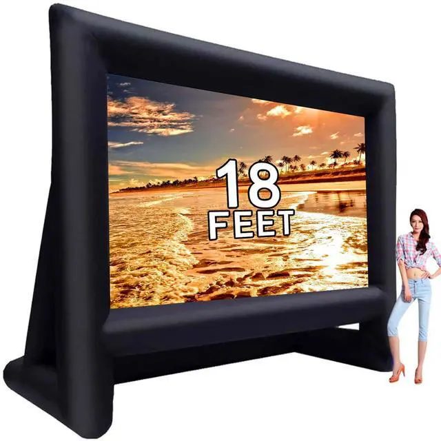 Main image of 18 feet Inflatable Outdoor Projector Movie Screen - Package with Rope, Blower, Tent Stakes - Portable, Great for Outdoor and Indoor Party Watch Movies
