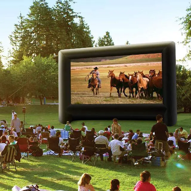 Alt view image 5 of 6 - 18 feet Inflatable Outdoor Projector Movie Screen - Package with Rope, Blower, Tent Stakes - Portable, Great for Outdoor and Indoor Party Watch Movies