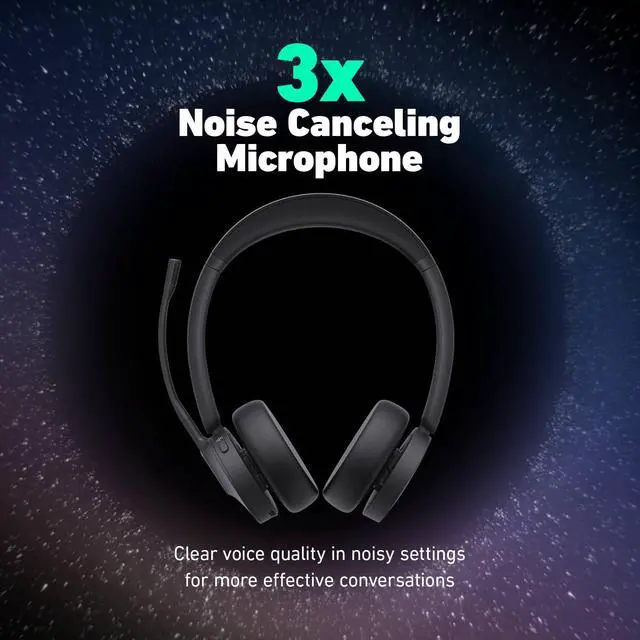 Alt view image 2 of 6 - HA64 Pro Dual Wireless Office Headset with Mic for Work, DECT & Bluetooth Computer and Desk Phone Headset, Microsoft Teams & Zoom Certified, Noise Cancelling