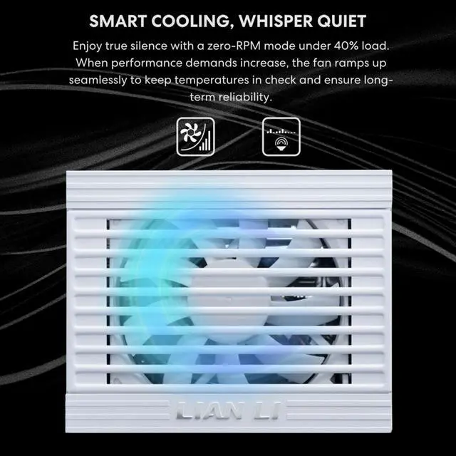 Alt view image 5 of 6 - SP0850P Platinum 850W SFX Form Factor Power Supply with 12V-2x6 Connectors - ATX 3.1 & PCIE 5.1 Compliant - Low-Noise - Fully Modular - 105°C Capacitors White (SP0850P.W)