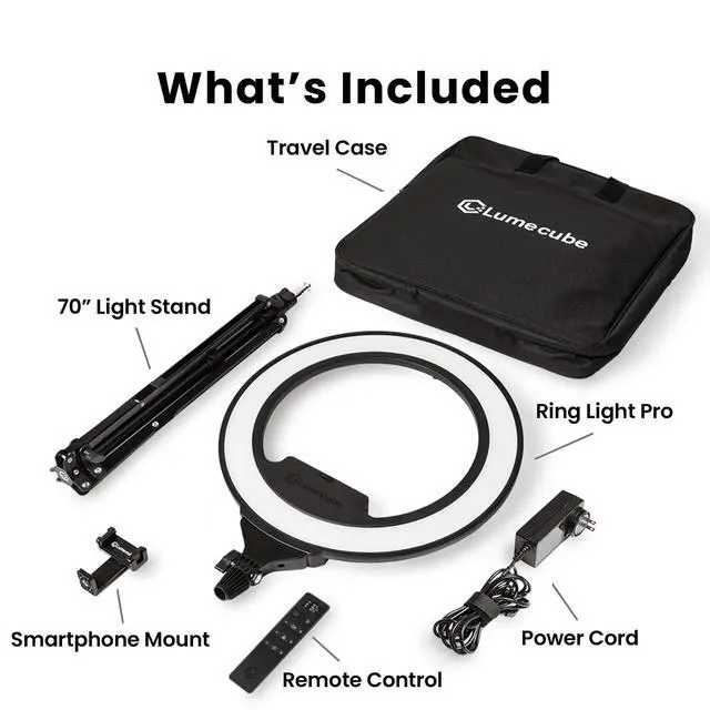 Alt view image 6 of 6 - Ring Light Pro | Wireless Professional Lighting for Photography, Streaming, Video | Fully Adjustable Color and Brightness | Includes Sturdy, Portable Tripod Mount and Padded Carrying Case
