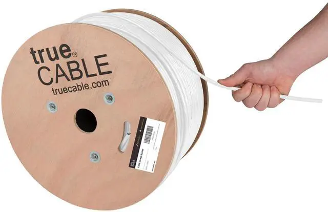 Main image of Cat6 Direct Burial Bulk Ethernet Cable, Unshielded, 1000ft, White, 23AWG Solid Bare Copper, Outdoor OSP Jacket, Waterproof, UV Resistant, 550MHz, PoE++ 100W (4PPoE)