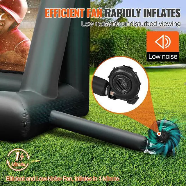 Alt view image 3 of 6 - Inflatable Movie Screen 20FT Inflatable Projector Screen for outside with 350W Air Blower Inflatable Screen Oxford Fabric Material Blow Up Screen for Outdoor Movie Supports Front/Rear Projection
