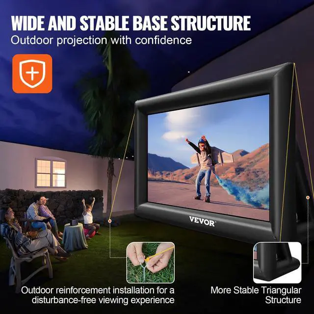 Alt view image 5 of 6 - Inflatable Movie Screen 20FT Inflatable Projector Screen for outside with 350W Air Blower Inflatable Screen Oxford Fabric Material Blow Up Screen for Outdoor Movie Supports Front/Rear Projection