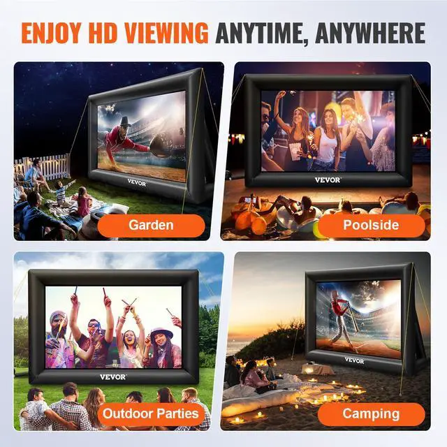 Alt view image 6 of 6 - Inflatable Movie Screen 20FT Inflatable Projector Screen for outside with 350W Air Blower Inflatable Screen Oxford Fabric Material Blow Up Screen for Outdoor Movie Supports Front/Rear Projection
