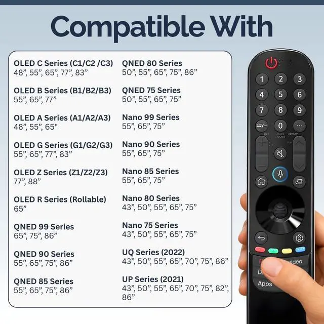 Alt view image 4 of 4 - 2 Pack LG Magic Remote Control Replacement for 2019-2024 TV Models - Easy Setup, Voice Control, Shortcut Keys - Works with LG OLED, QNED, NanoCell, UHD, WebOS, 4K/8K Smart TVs (MR19/20/21/22/23/24GA)