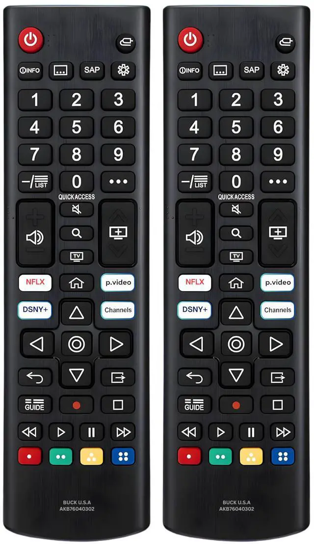 Main image of 2 Pack AKB76040302 LG TV Remote Control Replacement for Smart TV - Easy Setup Remote, Streaming Shortcuts - Works with LG 4K, UHD, LED, OLED Smart HDTV Models (AKB75095307, AKB74915305, AKB75855501)