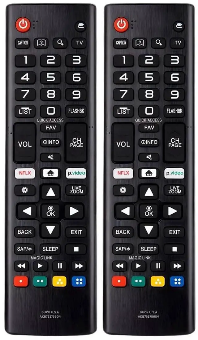Main image of 2 Pack AKB75375604 LG TV Remote Control Replacement for Smart TV - Easy Setup Remote, Streaming Shortcuts - Works with LG 4K, UHD, LED, OLED Smart HDTV Models (AKB75095307 AKB74915305 AKB76040302)
