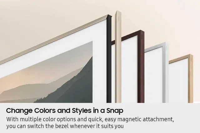 Alt view image 3 of 4 - 85 The Frame Customizable Bezel for TV, Magnetic Mount, Match Television to Room Décor, Interchangeable Designs and Colors, Modern Brown, VG-SCFA85BWBZA, 2021