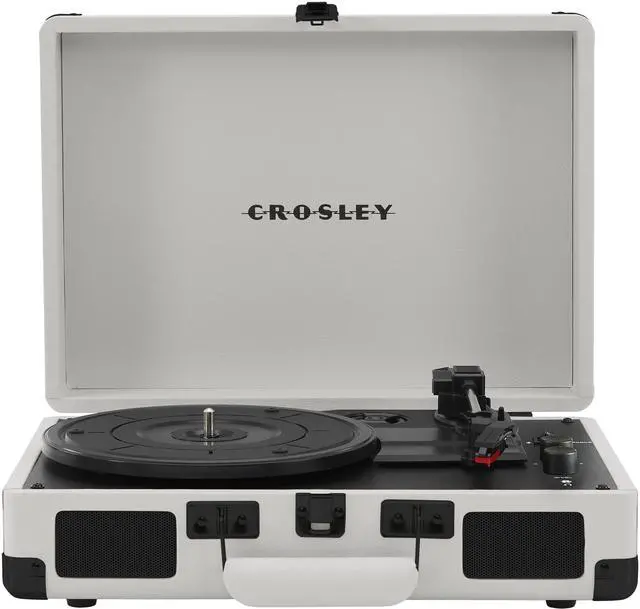 Main image of CR8005DP-WF Cruiser Plus Vintage 3-Speed Bluetooth in/Out Suitcase Vinyl Record Player Turntable, White Farmhouse