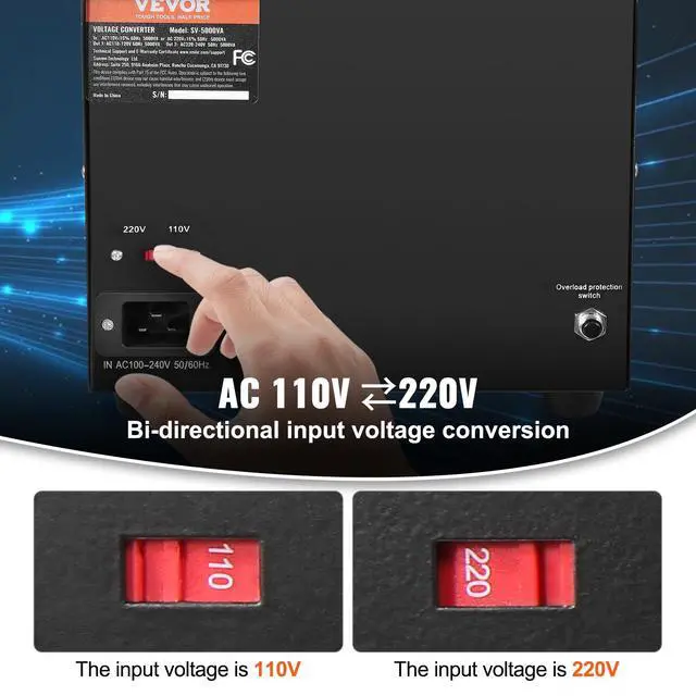 Alt view image 3 of 4 - Voltage Converter Transformer, 5000W, Heavy Duty Step Up/Down Transformer, Convert from 110 Volt to 220 Volt and from 220 Volt to 110 Volt, with US Outlet EU Outlet 5V USB Port, CE Certified