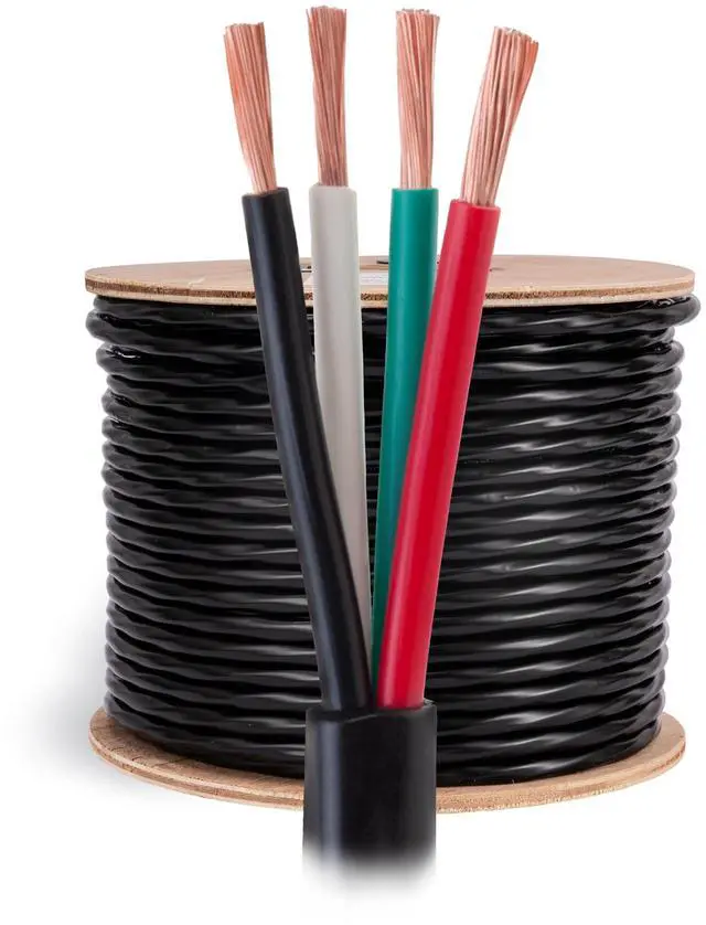 Main image of Speaker Wire 14 Gauge, 250 ft for Outdoor and Indoor Use, 14/4 CCA (Copper Clad Aluminum) Stranded Bulk Audio Cable, In Ground Direct Burial Waterproof and UV Resistant